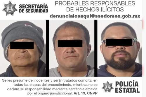 Detienen a tres presuntos secuestradores en Zinacantepec y liberan a la víctima
